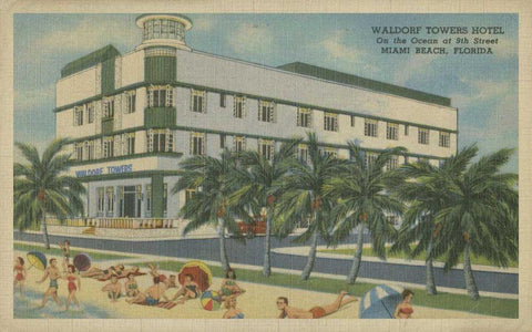 Miami Beach V Black Ornate Wood Framed Art Print with Double Matting by Unknown