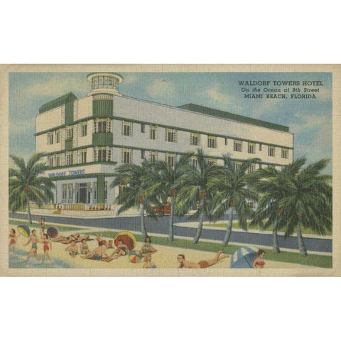 Miami Beach V Black Modern Wood Framed Art Print by Unknown
