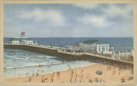 Atlantic City, NJ- I White Modern Wood Framed Art Print with Double Matting by Unknown