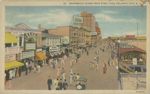 Atlantic City, NJ- VI White Modern Wood Framed Art Print with Double Matting by Unknown