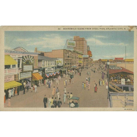 Atlantic City, NJ- VI White Modern Wood Framed Art Print by Unknown
