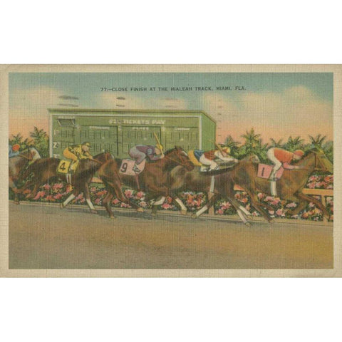 Close Finish White Modern Wood Framed Art Print by Unknown