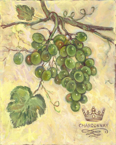 Chardonnay White Modern Wood Framed Art Print with Double Matting by Kasun, Theresa