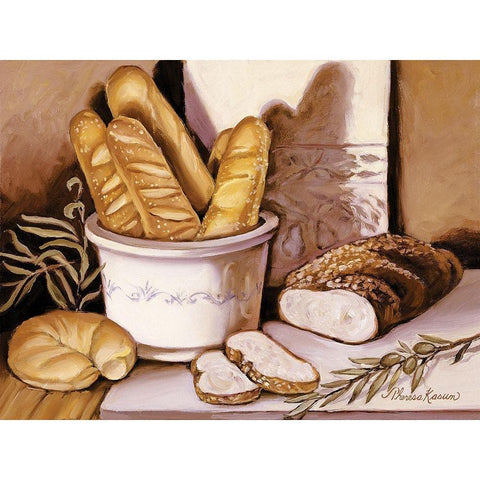 Bread Study Gold Ornate Wood Framed Art Print with Double Matting by Kasun, Theresa