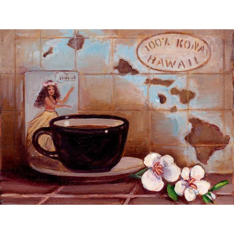 Kona Hawaii Gold Ornate Wood Framed Art Print with Double Matting by Kasun, Theresa