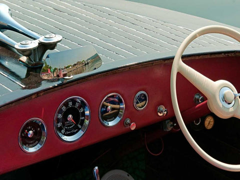 Antique Boating I White Modern Wood Framed Art Print with Double Matting by Head, Danny