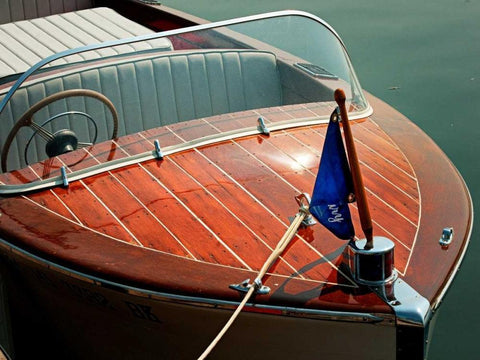 Antique Boating III White Modern Wood Framed Art Print with Double Matting by Head, Danny