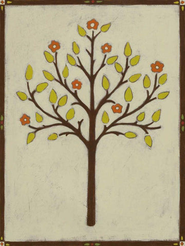 Orchard Vignette II White Modern Wood Framed Art Print with Double Matting by Vess, June Erica