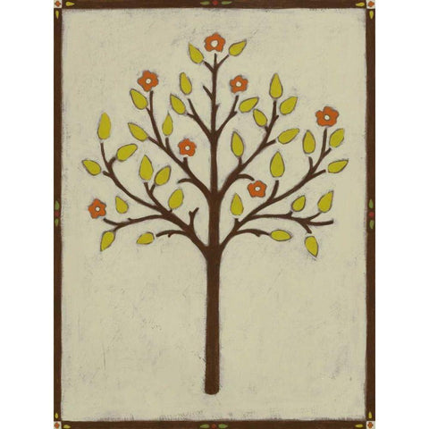 Orchard Vignette II White Modern Wood Framed Art Print by Vess, June Erica