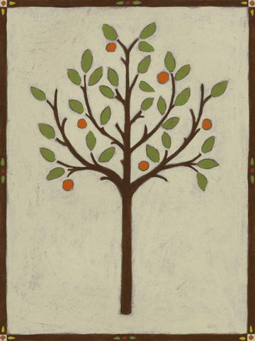 Orchard Vignette III White Modern Wood Framed Art Print with Double Matting by Vess, June Erica