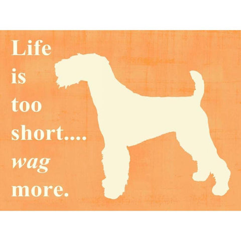 Life is too short - wag more Gold Ornate Wood Framed Art Print with Double Matting by Vision Studio