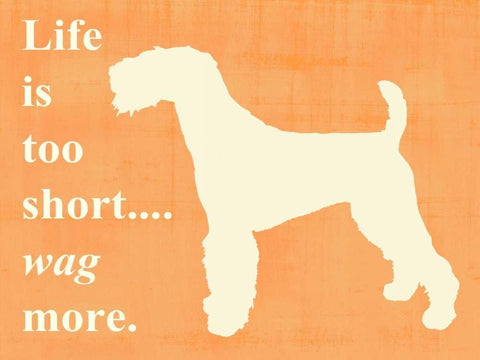 Life is too short - wag more Black Ornate Wood Framed Art Print with Double Matting by Vision Studio