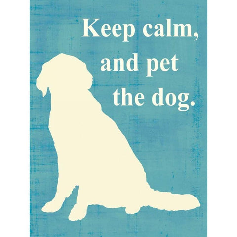 Keep calm and pet the dog Gold Ornate Wood Framed Art Print with Double Matting by Vision Studio