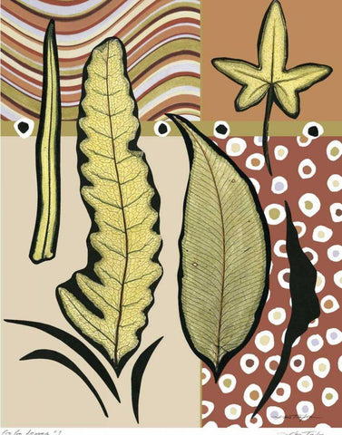 Go Go Leaves I Black Ornate Wood Framed Art Print with Double Matting by Taylor, Kris