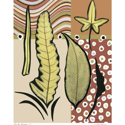 Go Go Leaves I Gold Ornate Wood Framed Art Print with Double Matting by Taylor, Kris
