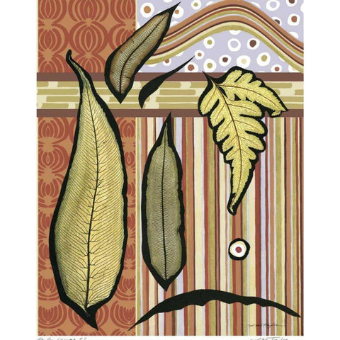 Go Go Leaves II Black Modern Wood Framed Art Print with Double Matting by Taylor, Kris