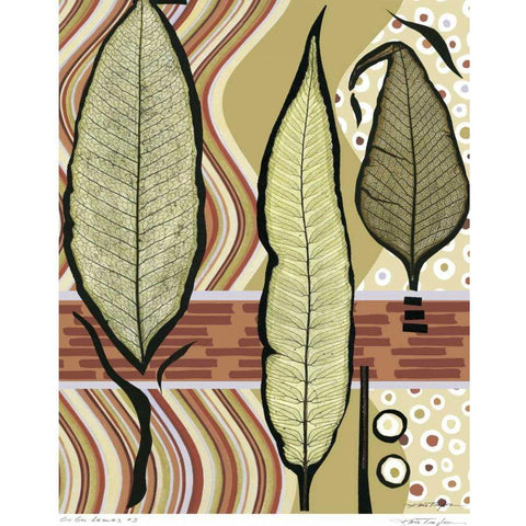 Go Go Leaves III Gold Ornate Wood Framed Art Print with Double Matting by Taylor, Kris