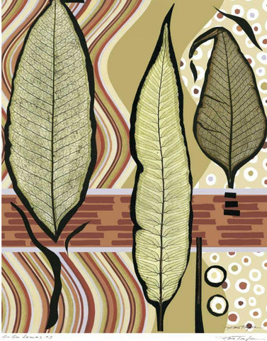 Go Go Leaves III Black Ornate Wood Framed Art Print with Double Matting by Taylor, Kris