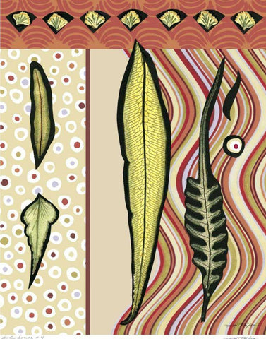 Go Go Leaves IV Black Ornate Wood Framed Art Print with Double Matting by Taylor, Kris