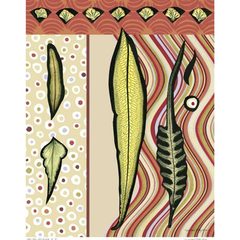 Go Go Leaves IV Black Modern Wood Framed Art Print with Double Matting by Taylor, Kris