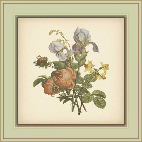 Tuscany Bouquet IV White Modern Wood Framed Art Print with Double Matting by Unknown