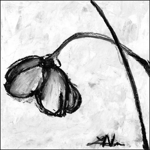 Mini Swooning Tulips II Gold Ornate Wood Framed Art Print with Double Matting by Unknown