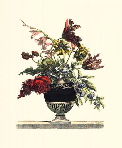Flowers for June I White Modern Wood Framed Art Print with Double Matting by Baptiste, Giovanni