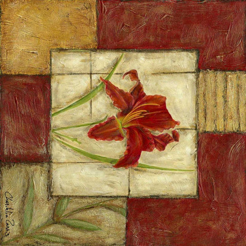 Flower Montage III White Modern Wood Framed Art Print by Zarris, Chariklia