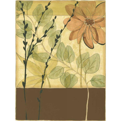 Printed Tranquil Garden I Black Modern Wood Framed Art Print with Double Matting by Goldberger, Jennifer