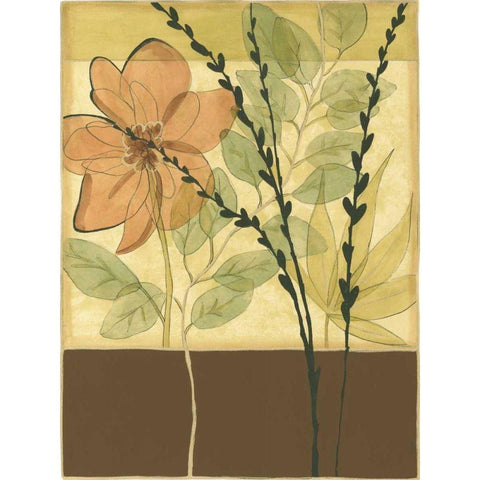 Printed Tranquil Garden II White Modern Wood Framed Art Print by Goldberger, Jennifer