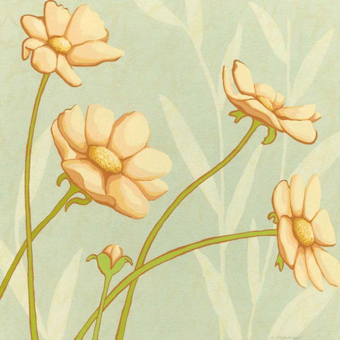 Garden Silhouette III Gold Ornate Wood Framed Art Print with Double Matting by Meagher, Megan