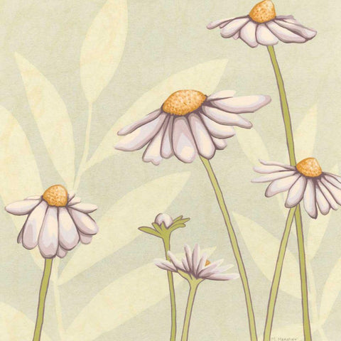 Garden Silhouette IV White Modern Wood Framed Art Print by Meagher, Megan