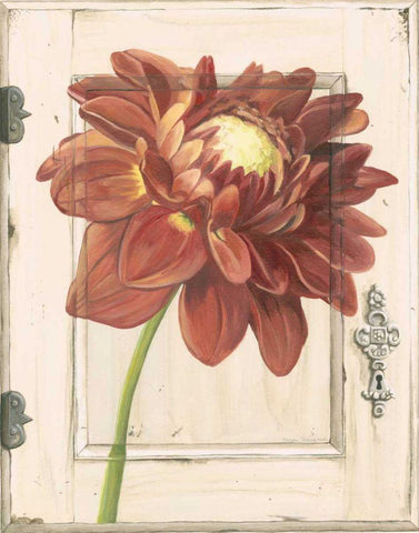 Dahlia Door Black Ornate Wood Framed Art Print with Double Matting by Meagher, Megan