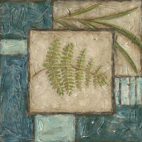 Fern Montage I White Modern Wood Framed Art Print by Zarris, Chariklia