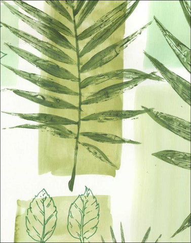 Leaf Impressions III White Modern Wood Framed Art Print with Double Matting by Vision Studio