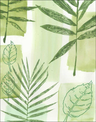 Leaf Impressions IV Black Ornate Wood Framed Art Print with Double Matting by Vision Studio