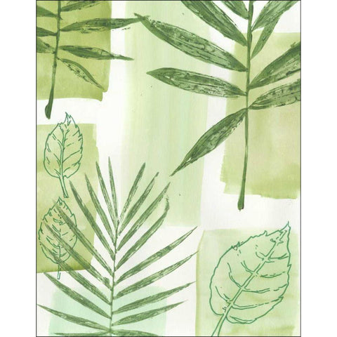 Leaf Impressions IV Black Modern Wood Framed Art Print with Double Matting by Vision Studio