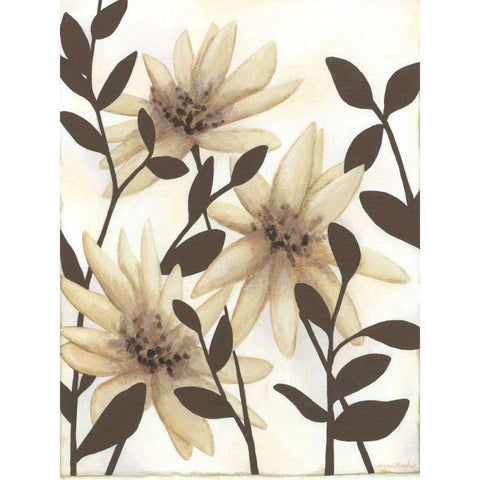 Blossoming Silhouette I Black Modern Wood Framed Art Print by Meagher, Megan