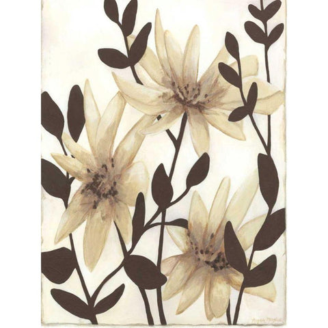 Blossoming Silhouette II White Modern Wood Framed Art Print by Meagher, Megan