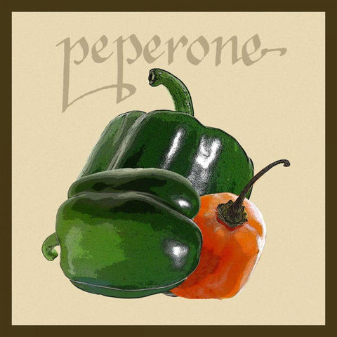 Italian Vegetable IV Black Modern Wood Framed Art Print by Vision Studio