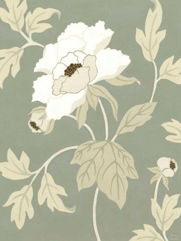 Small Peony Elegance I  Black Ornate Wood Framed Art Print with Double Matting by Slocum, Nancy