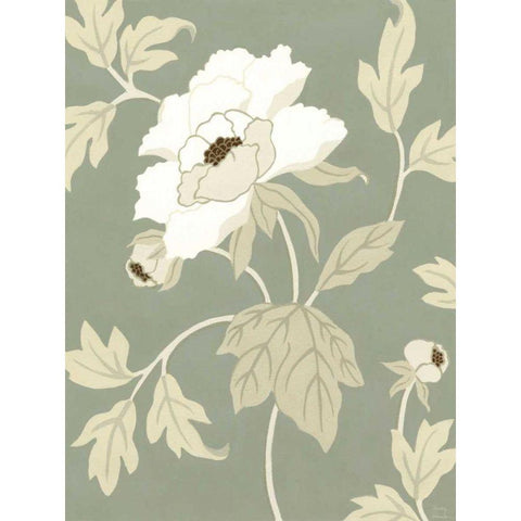 Small Peony Elegance I  Black Modern Wood Framed Art Print by Slocum, Nancy