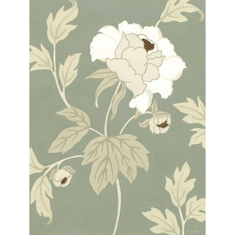 Small Peony Elegance II White Modern Wood Framed Art Print by Slocum, Nancy