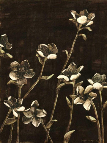 Medium Blossom Nocturne II Black Ornate Wood Framed Art Print with Double Matting by Meagher, Megan