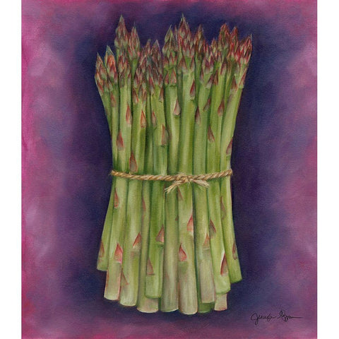 Asparagus White Modern Wood Framed Art Print by Goldberger, Jennifer