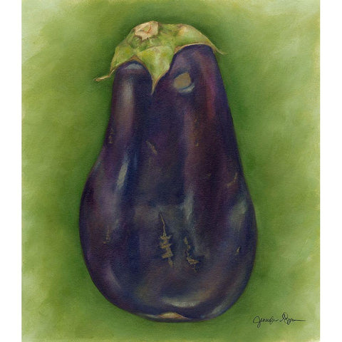 Eggplant White Modern Wood Framed Art Print by Goldberger, Jennifer