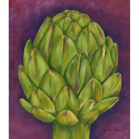 Artichoke Black Modern Wood Framed Art Print with Double Matting by Goldberger, Jennifer