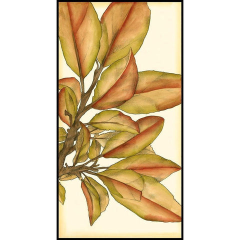 Small Gilded Leaves II Gold Ornate Wood Framed Art Print with Double Matting by Goldberger, Jennifer