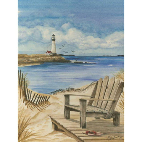 Lighthouse View I Black Modern Wood Framed Art Print by Throckmorton, Jay
