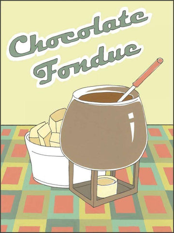 Chocolate Fondue White Modern Wood Framed Art Print with Double Matting by Meagher, Megan
